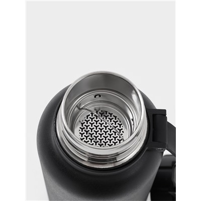 Термос 1 л «Мастер К», с ситечком, сохраняет тепло до 8 ч, нержавеющая сталь, черный