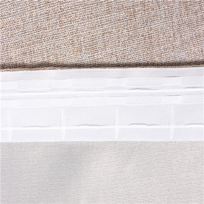 Штора блэкаут портьерная «Этель» Natural, 270×300 см, бежевая, рогожка 275 г/м²