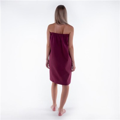 Полотенце банное Этель «Парео» с карманом 80×140 см цв. темная сирень, 100% хл, вафля 240 г/м²