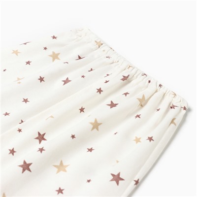 Ползунки детские, рост 74 см, белые, звёзды