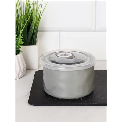 Контейнер салатник 350 мл крышка с клапаном / WRF-319 /уп 72/ Фарфор Серый цвет