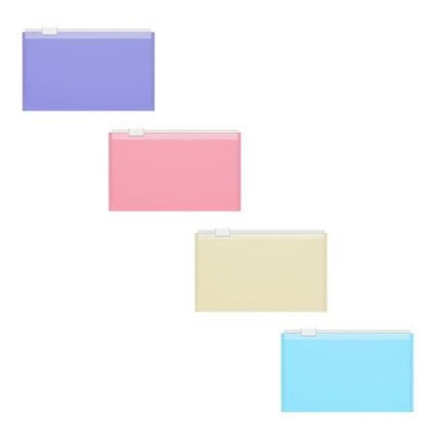 Папка на гибкой молнии 112х80 мм Card Size ZIP Fizzy Pastel ассорти 54975 ErichKrause