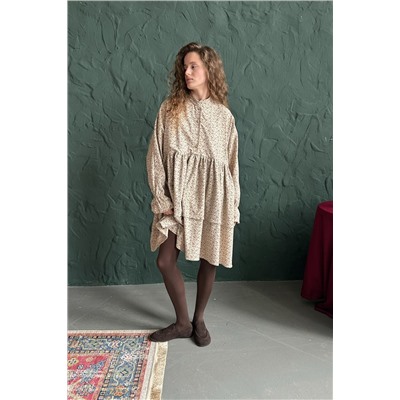 Платье женское  PUFF059/10/Бежевый, коричневый