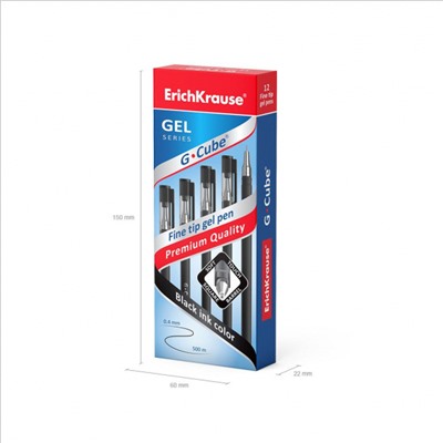 Ручка гелевая G-Cube 0.5 мм черная 46447 ErichKrause