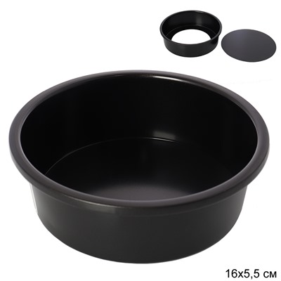 Форма для выпечки Круг со съемным дном 16х5,5 см/ для Бенто-торта / T74 /уп 60/ антипригарное покрытие