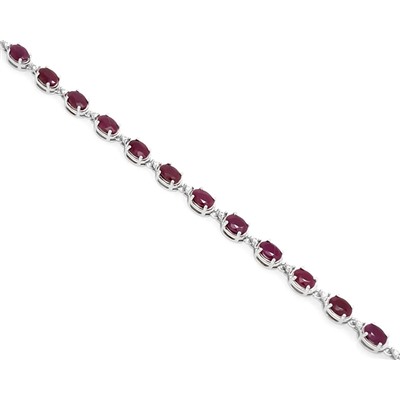 Браслет из серебра рубин корунд, Лучинте