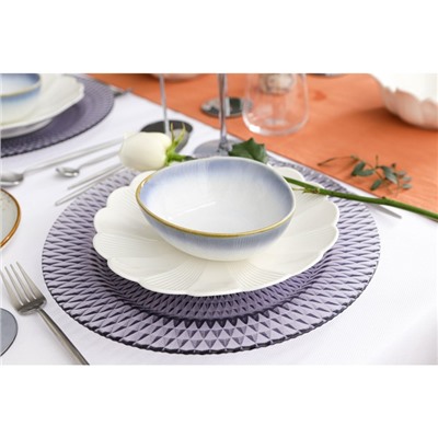 Тарелка подстановочная Magistro «Вилеро», d=33 см, стекло, сиреневая