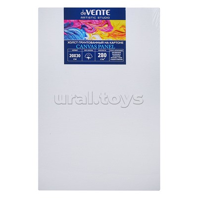 Холст на картоне 20x30 см грунтованный "ARTISTIC STUDIO" 100% хлопок 280 г/м², мелкое зерно