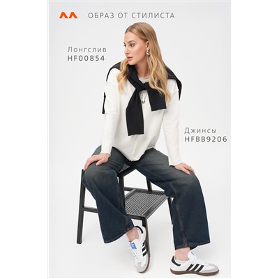 Женский лонгслив оверсайз из футера двухнитки Happyfox