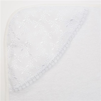 Полотенце уголок для крещения, размер 100×110 см, цвет белый