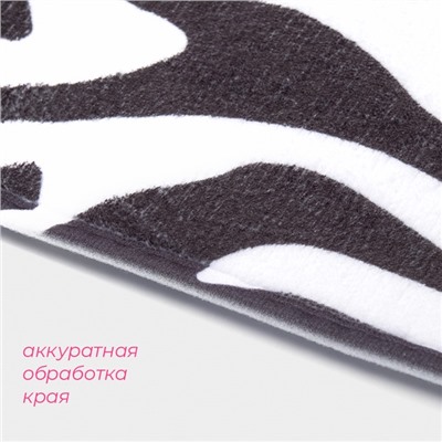 Коврики для ванной и туалета Доляна «Зебра», 2 шт., 40×45 см, 50×80 см