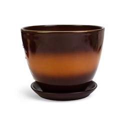 Горшок для цветов «Миндаль », 8 л, d=30 см, h=23 см, с поддоном, керамика, коричневый