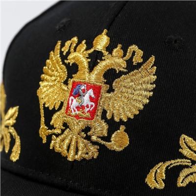 Кепка мужская «Россия», чёрная, р-р 56