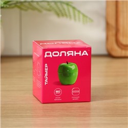 Таймер механический Доляна «Яблоко», кухонный, 6,5×7 см, зелёный