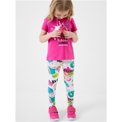 Комплект трикотажный для девочек: фуфайка (футболка), брюки (легинсы)