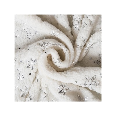Плед «Этель. Серебряные снежинки», 150×200 см, корал-флис