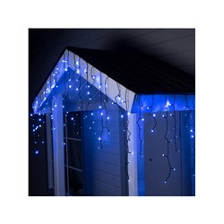 Гирлянда «Бахрома» 4×0.6 м, IP44, тёмная нить, 180 LED, свечение синее, мерцание белым, 220 В