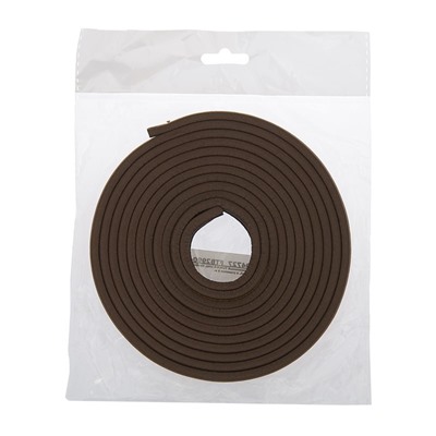 Уплотнитель резиновый ТУНДРА, профиль Е, размер 4×9 мм, коричневый, в упаковке 6 м