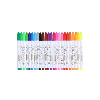 Фломастеры 24 цвета «Мышка», в пластиковом пенале с ручкой, вентилируемый колпачок