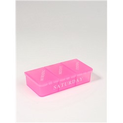 Таблетница - органайзер «Неделька», английские буквы, 14.2×8.5×4.7 см, 7 контейнеров по 3 секции, разноцветный