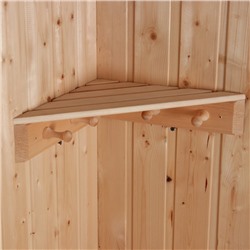 Полка угловая для бани и сауны, деревянная, 4 крючка, «Добропаровъ»