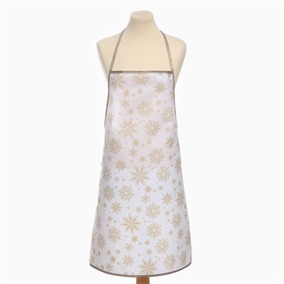 Фартук Доляна Снежинки золотые 70×80 см, 100% п/э