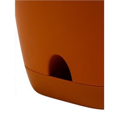 Горшок для цветов «Гранд», 4 л, d=19 см, h=20 см, пластиковый, с прикорневым поливом, коричневый