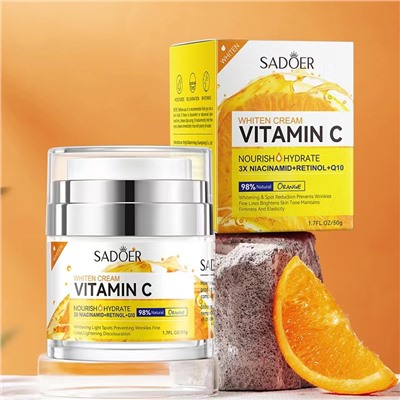 SADOER Отбеливающий крем для лица с витамином C, 50гр.