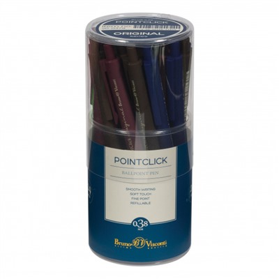 Ручка автоматическая шариковая 0.38мм "PointClick.ORIGINAL" синяя (3 цвета корпуса) 20-0379 Bruno Visconti