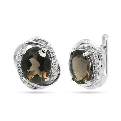 Серьги из серебра раухтопаз, Адели