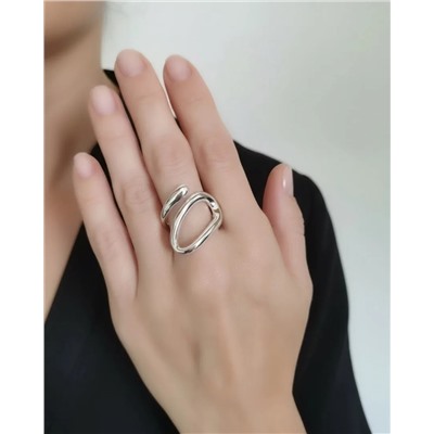 Кольцо с белым серебрением