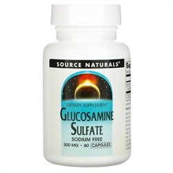 Source Naturals, Glucosamine Sulfate, Sodium Free, 500 mg, 60 Capsules