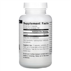 Source Naturals, 100% чистый активированный уголь, 260 мг, 200 капсул
