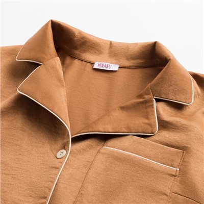 Пижама женская (сорочка, брюки) MINAKU: Light touch, бронзовая, размер 46