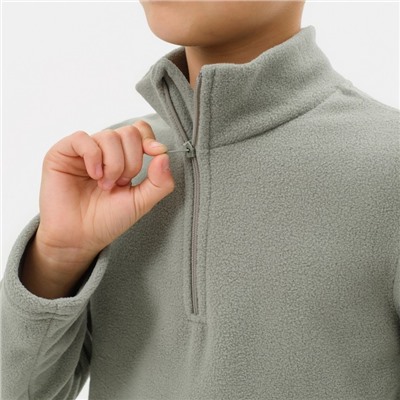 Джемпер детский флисовый MINAKU, зелёно-серый, размер 116-122 см