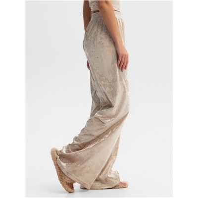 Брюки домашние женские KAFTAN Velvet, размер 44-46, бежевые