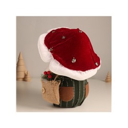 Фигурка новогодняя «Дедушка-мухомор с еловыми ветками в мешке», 22×21×26 см