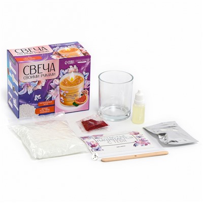 Свеча ароматическая своими руками «Счастье начинается с тебя», набор для творчества
