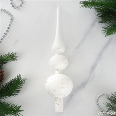 Верхушка на елку Пика 30 см белая / ZAF210140 /уп 100/220/