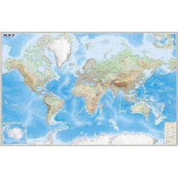 Карта МИРА обзорная 190х140 см 1:15М настенная ламинированная 632 ОСН1223990 Ди Эм Би