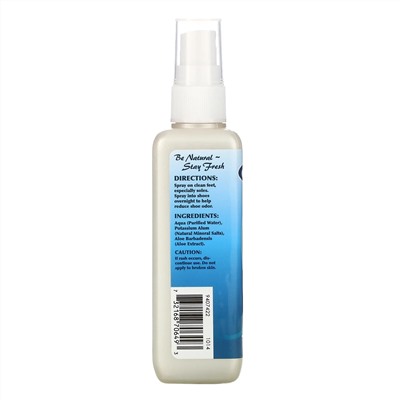 Naturally Fresh, Foot Spray, Deodorant Crystal, Fragrance Free, 4 fl oz (120 ml)