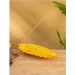 Подставка под благовония «Лист», 23.5×8.5×2.5 см, алюминий, золотая