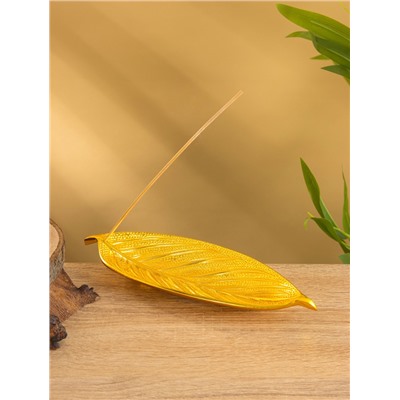 Подставка под благовония «Лист», 23.5×8.5×2.5 см, алюминий, золотая