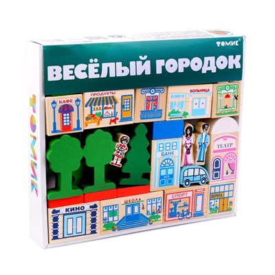 Конструктор деревянный «Весёлый городок», 56 деталей