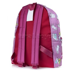 Рюкзак мягкий "Коты-хулиганы бордо" 1 отделение, на молнии с двумя бегунками, большой карман на молнии снаружи, мягкие наплечники, с подкладкой, материал полиэстер, размер 39х30х14см