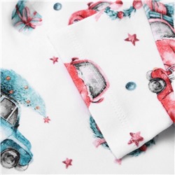 Футболка детская MINAKU New Year's cars, рост 62-68 см, белая