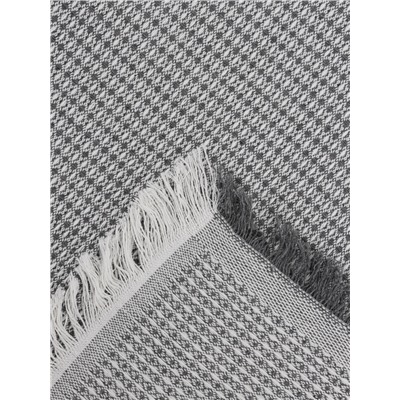 Плед с бахромой «Этель» Waffle, 130×180 см, серый