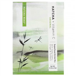 Matcha Road, матча с витамином С, смесь для приготовления напитка, классический вкус, 10 пакетиков по 5 г (0,18 унции)