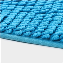 Коврик для дома Доляна «Букли длинные», 40×60 см, синий