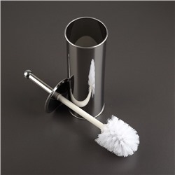 Ёршик для унитаза с подставкой, 9.5×9.5×37 см, хром